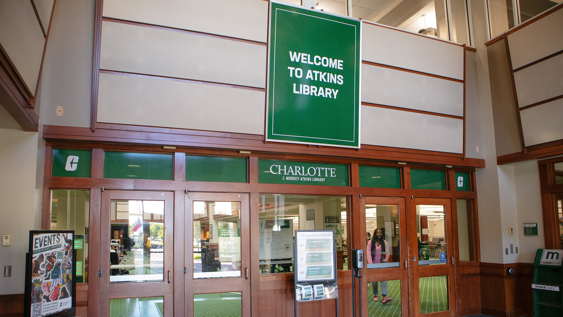 New signage in Atkins foyer