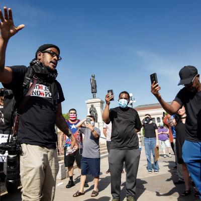 Photo of Alvin Jacobs at a demonstration