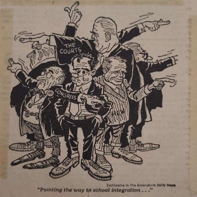 Political cartoon about desegregation