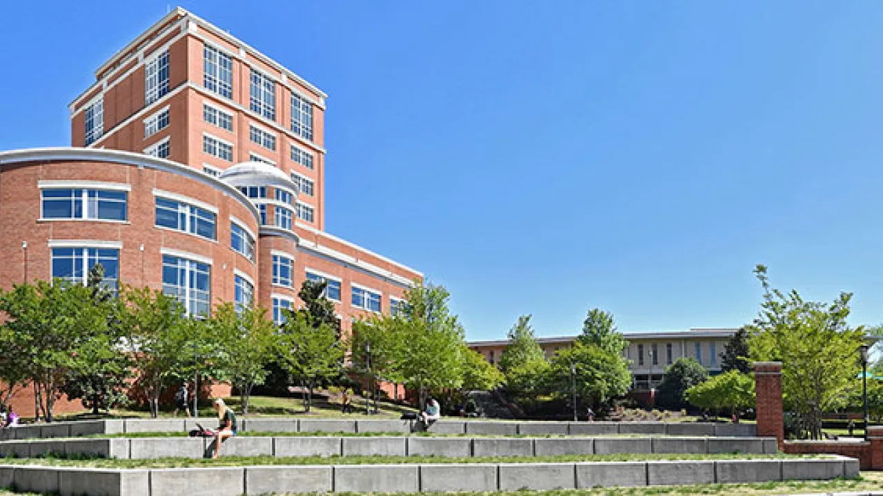 Southwest view of Atkins Builder and Dalton Tower