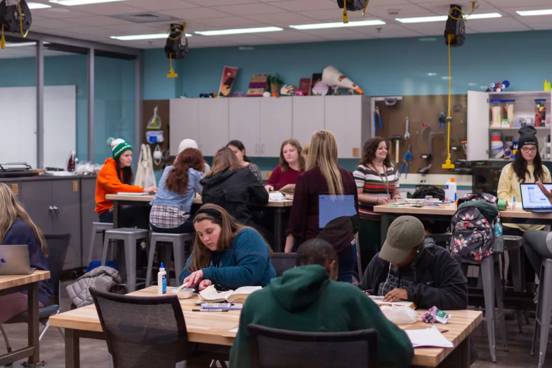 The Area 49 Makerspace full of people