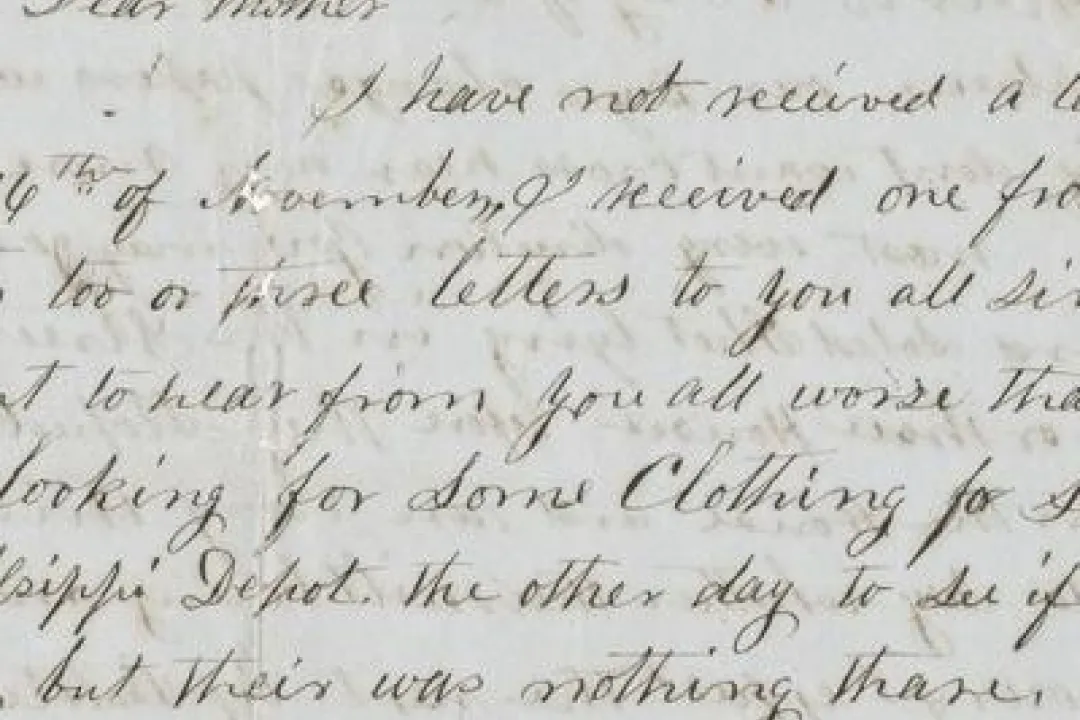 Detail of letter from Beard to his mother.