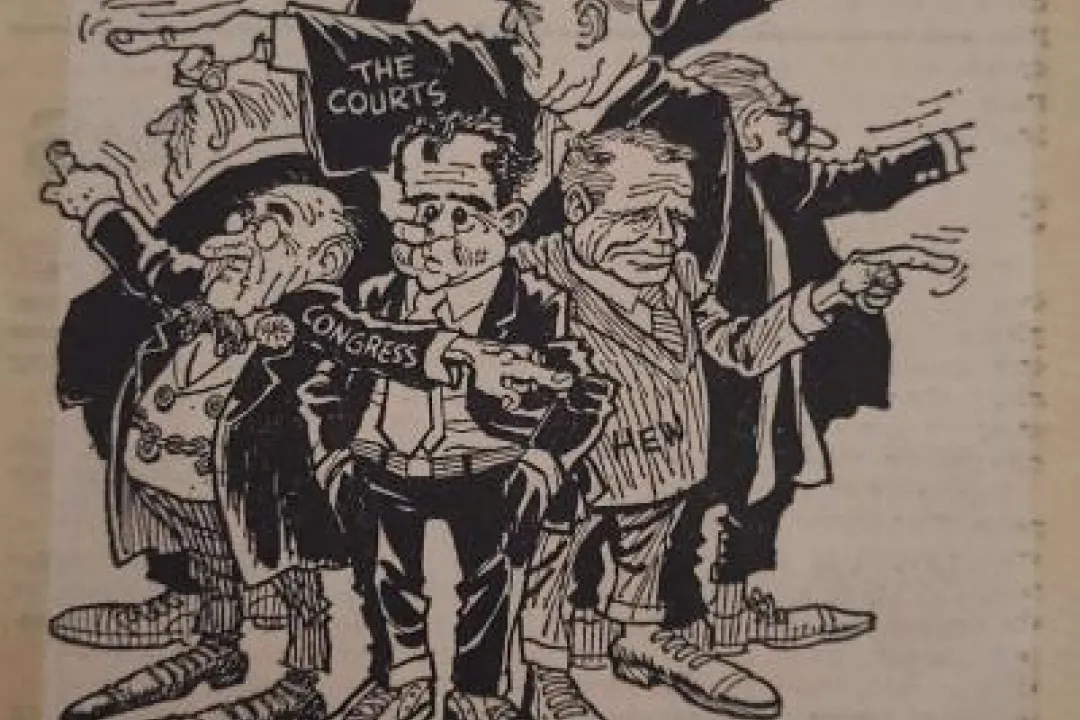 Political cartoon about desegregation