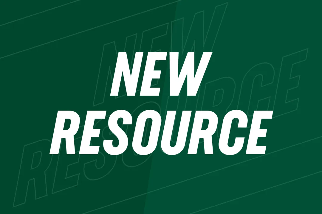 Green background with white text saying New Resource